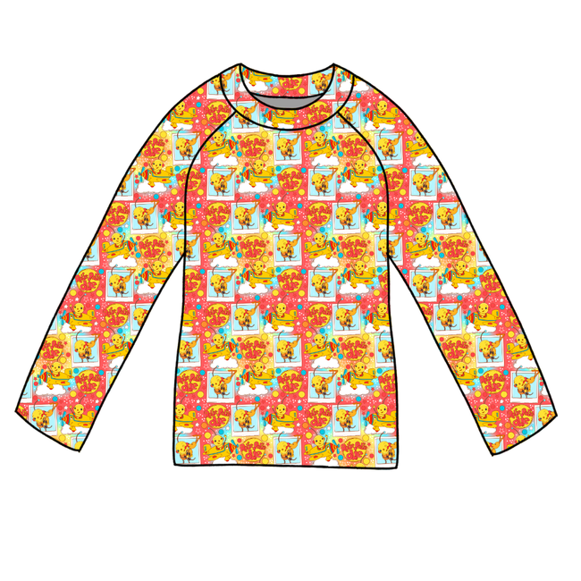 Retro Robot Adventures Long Sleeve Swim Shirt - Pre Order