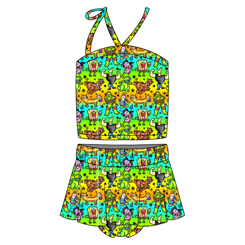 Cartoons SOPHIA - HALTER CROP AND BUMMIE SKIRT SET - KNIT- PRE ORDER