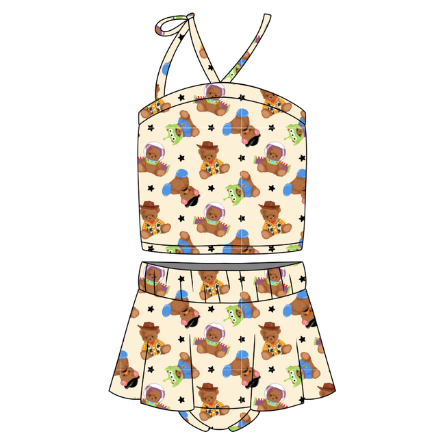 Toy Box Besties SOPHIA - HALTER CROP AND BUMMIE SKIRT SET - KNIT- PRE ORDER