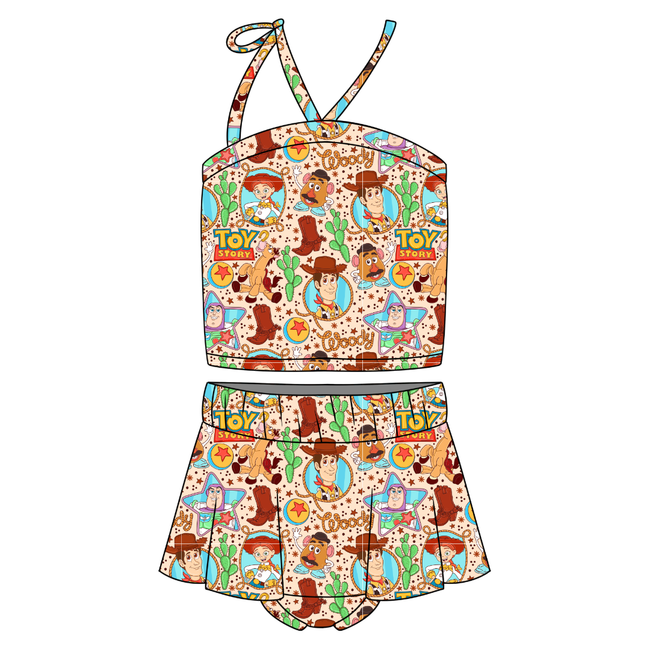 Howdy Partner SOPHIA - HALTER CROP AND BUMMIE SKIRT SET - KNIT- PRE ORDER
