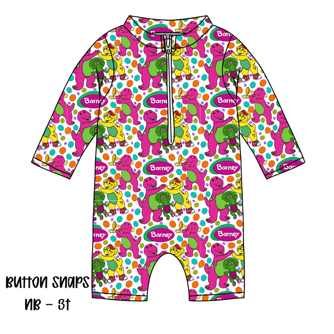 Gumdrops Zippered Long Sleeve Swimsuit - Pre Order
