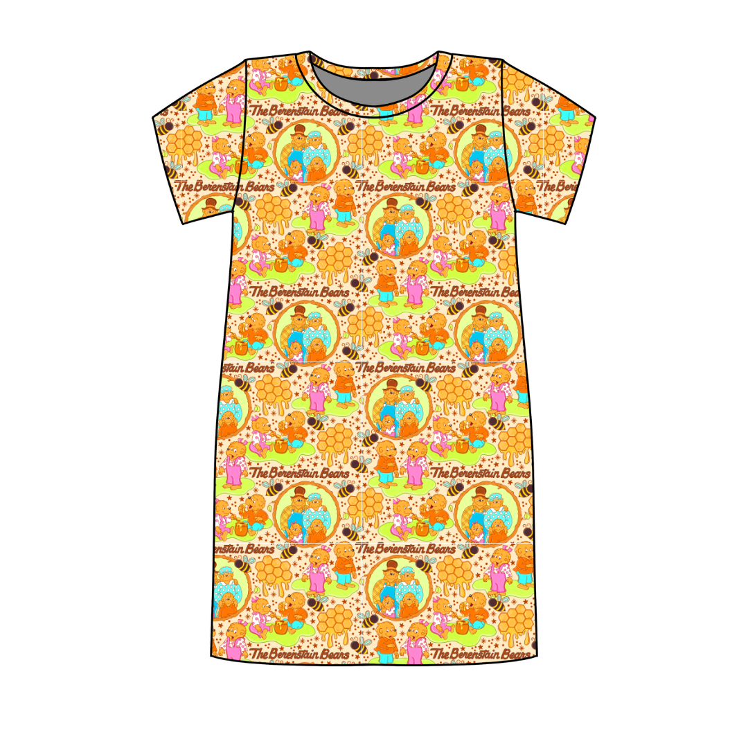 Honey Bear Memories Poppy Oversized Sleep Shirt Bamboo - Pre Order