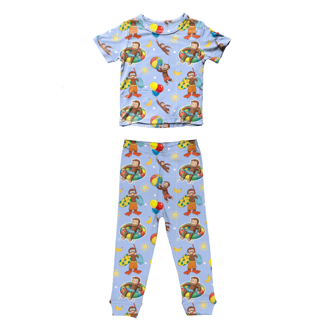 Monkey Around Cozy Bamboo Short Sleeve Pants Set - PRE ORDER
