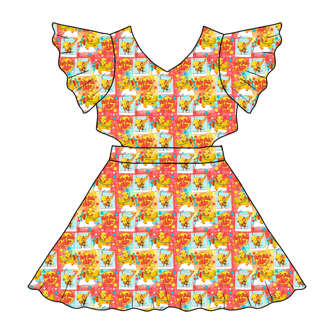 Retro Robot Adventures Whimsical Cut Out Dress - Knit - Pre Order