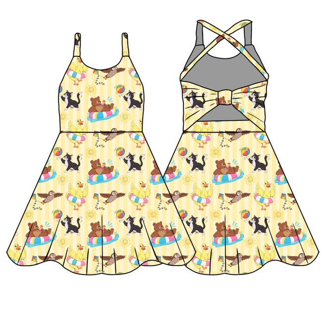 Summer Bear Shiloh Bow Back Dress - Knit - Pre Order