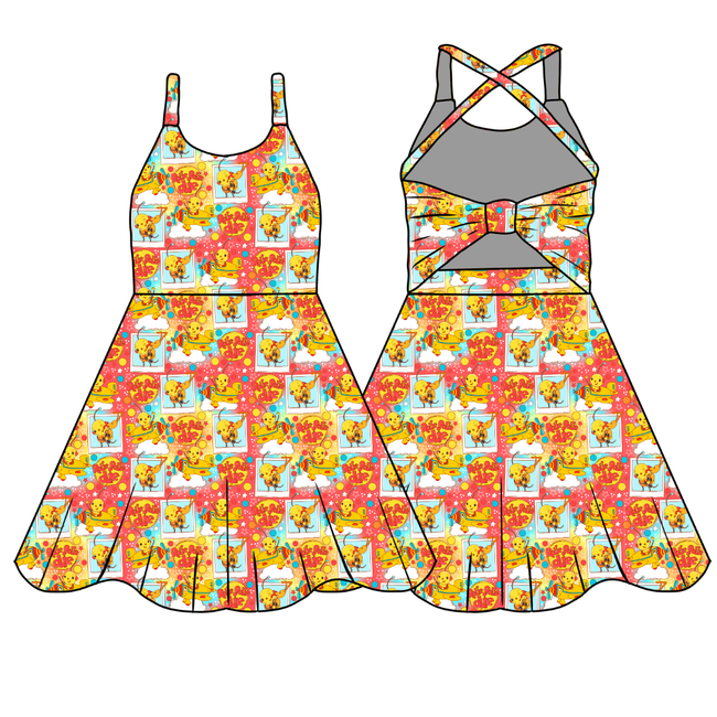 Retro Robot Adventures Shiloh Bow Back Dress - Knit - Pre Order