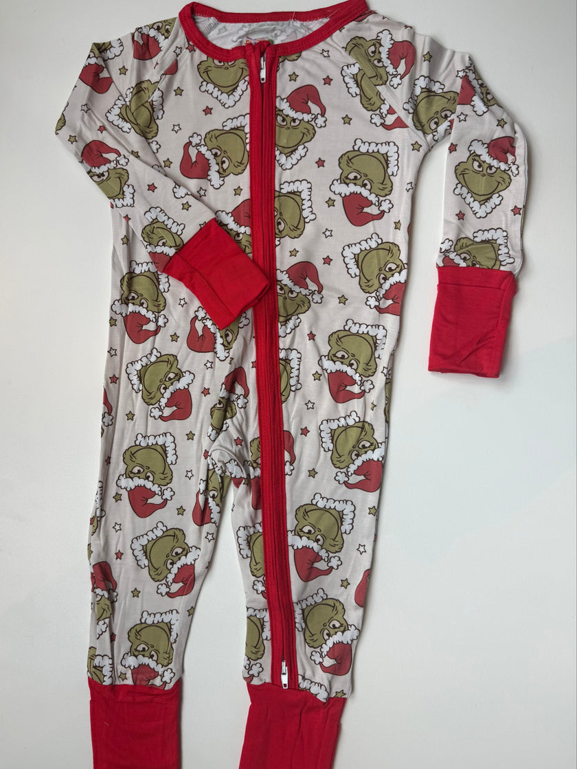 MEAN GREEN - DREAMLAND LONG SLEEVE SLEEPER - BAMBOO