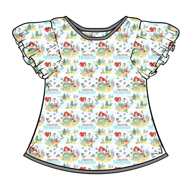 Mermaid Dreams - Moon Short Sleeve Flutter Bamboo Shirt - PRE ORDER