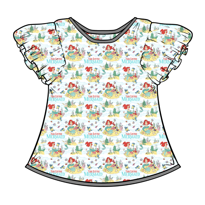 Mermaid Dreams - Moon Short Sleeve Flutter Bamboo Shirt - PRE ORDER
