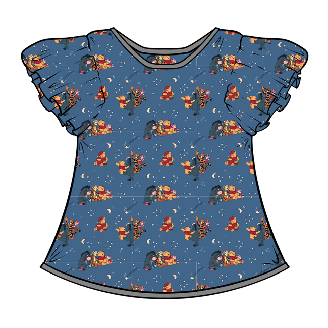 Hunny Dreams - Moon Short Sleeve Flutter Bamboo Shirt - PRE ORDER