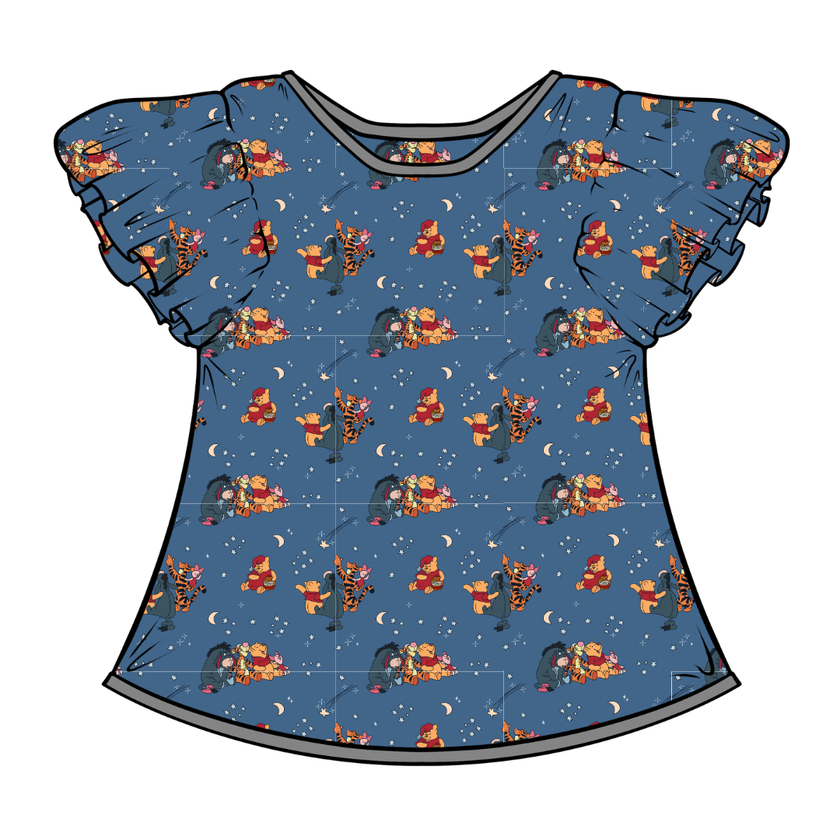Hunny Dreams - Moon Short Sleeve Flutter Bamboo Shirt - PRE ORDER
