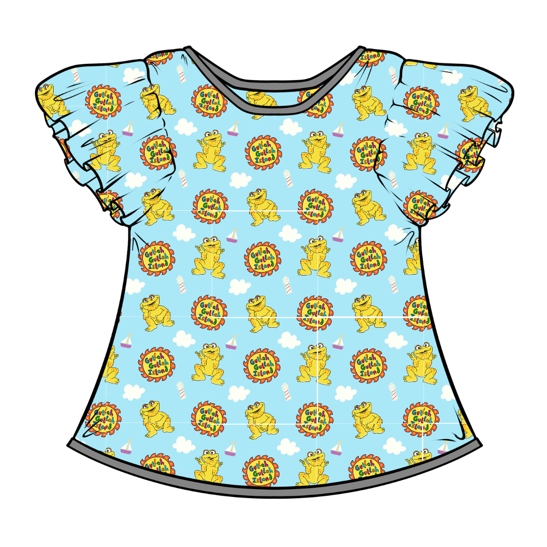 On the Island - Moon Short Sleeve Flutter Bamboo Shirt - PRE ORDER