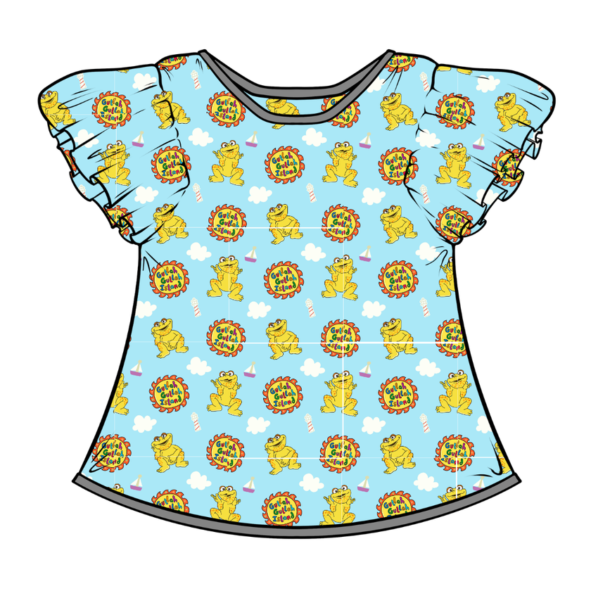 On the Island - Moon Short Sleeve Flutter Bamboo Shirt - PRE ORDER