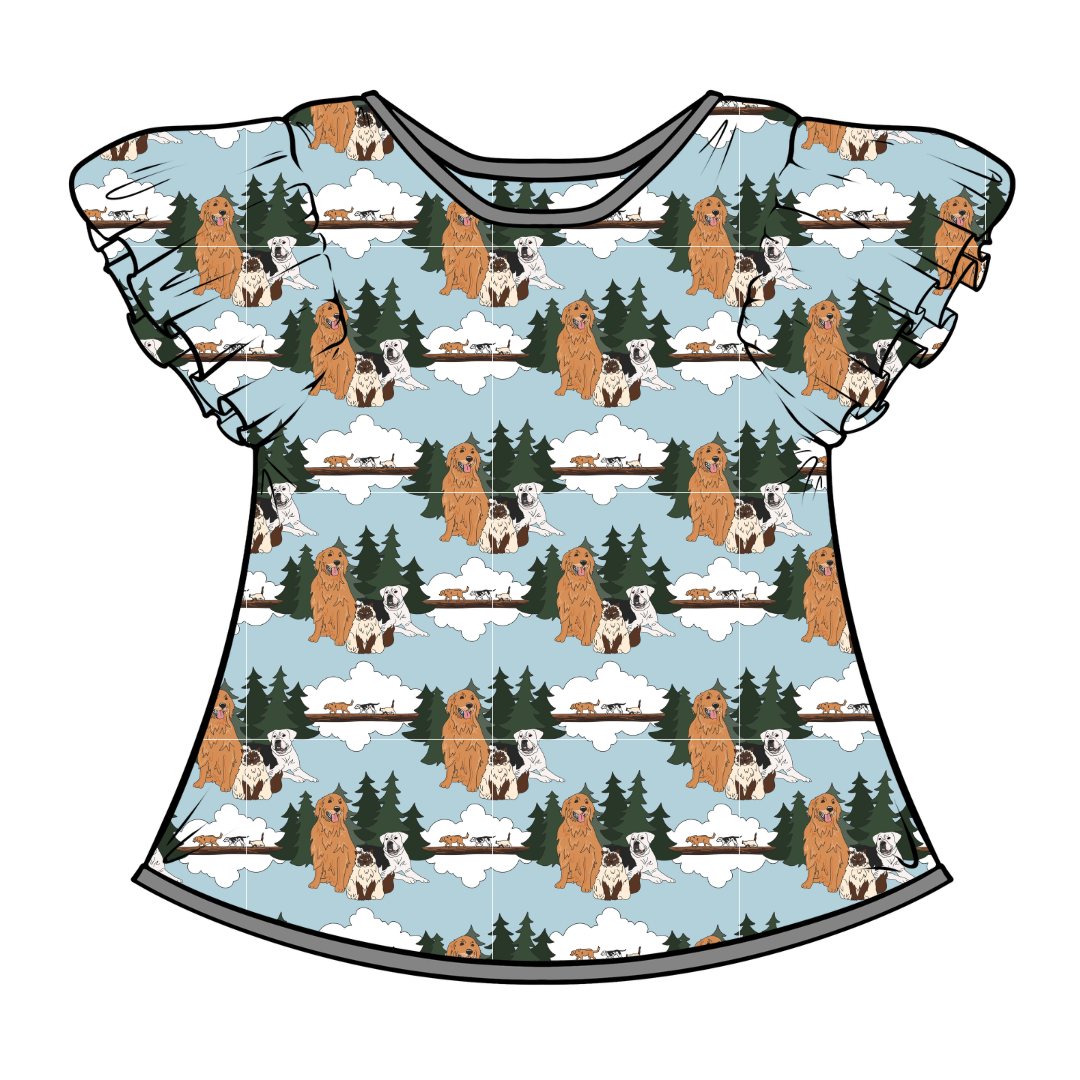 Homeward - Moon Short Sleeve Flutter Bamboo Shirt - PRE ORDER