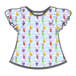 Big Hug - Moon Short Sleeve Flutter Bamboo Shirt - PRE ORDER