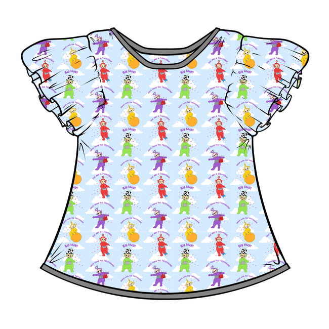 Big Hug - Moon Short Sleeve Flutter Bamboo Shirt - PRE ORDER