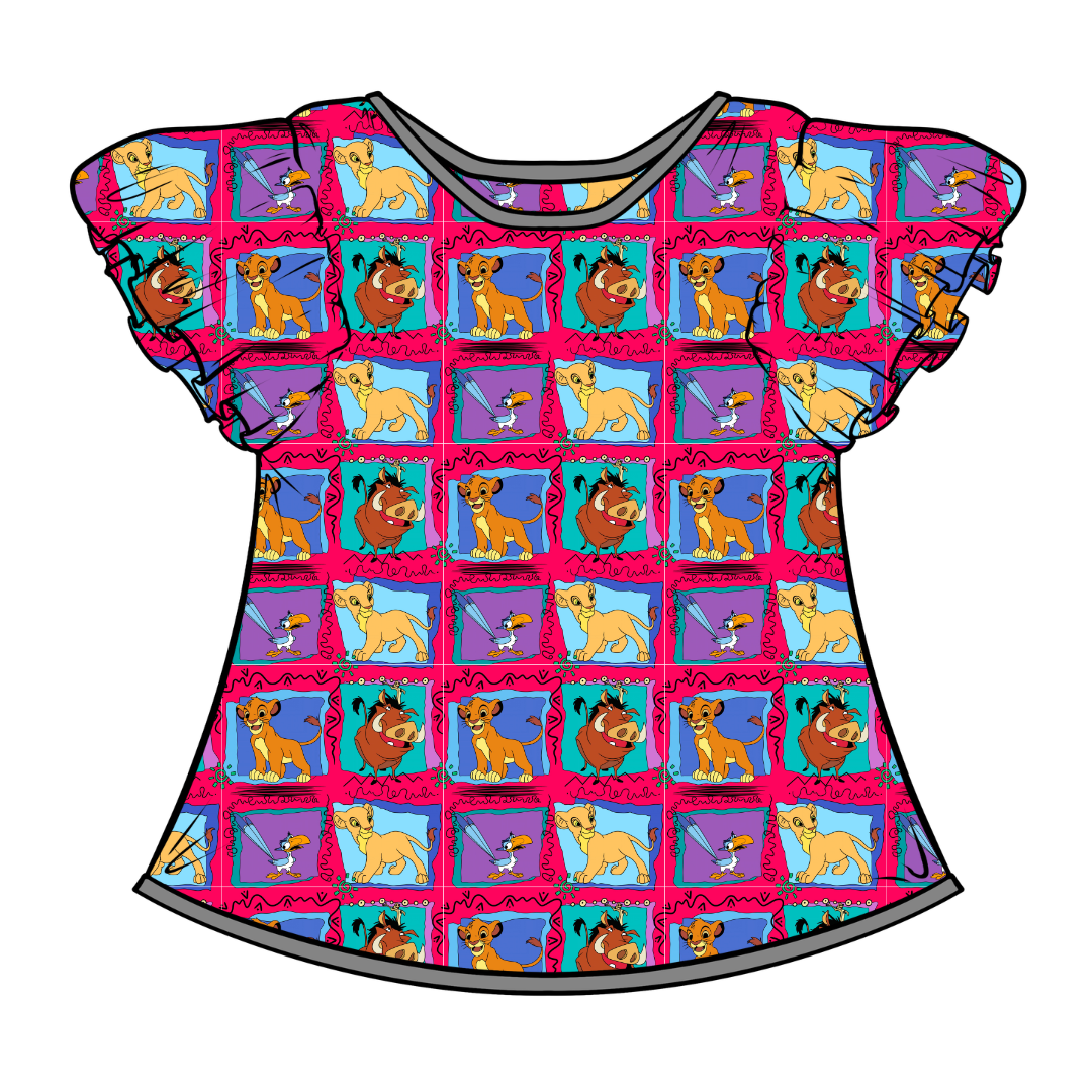 Safari Dreams - Moon Short Sleeve Flutter Bamboo Shirt - PRE ORDER