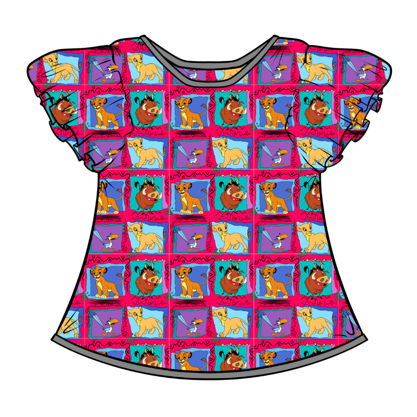Safari Dreams - Moon Short Sleeve Flutter Bamboo Shirt - PRE ORDER