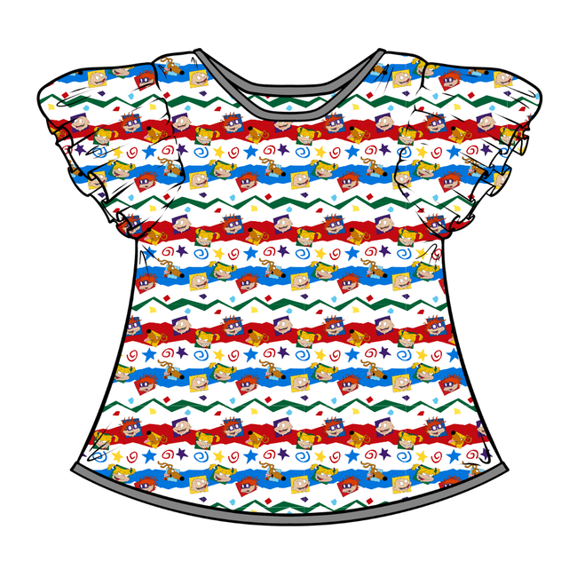 Stupid Babies - Moon Short Sleeve Flutter Bamboo Shirt - PRE ORDER