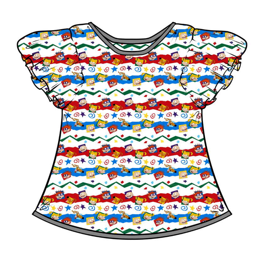 Stupid Babies - Moon Short Sleeve Flutter Bamboo Shirt - PRE ORDER