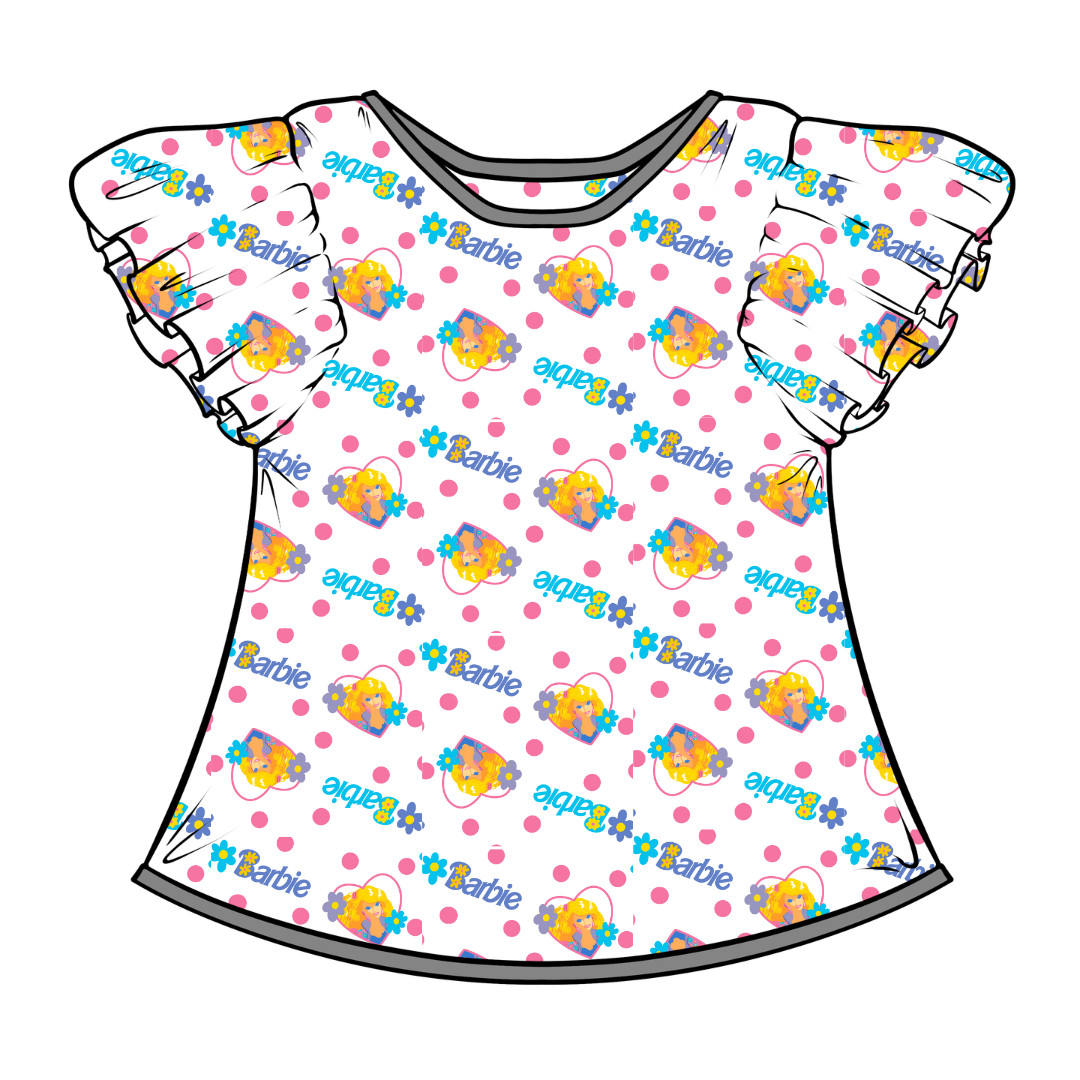 Party Girl Vintage Sheet - Moon Short Sleeve Flutter Bamboo Shirt - PRE ORDER