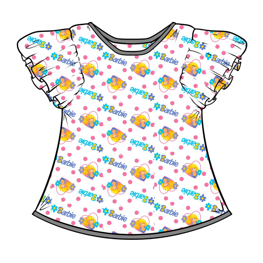 Party Girl Vintage Sheet - Moon Short Sleeve Flutter Bamboo Shirt - PRE ORDER