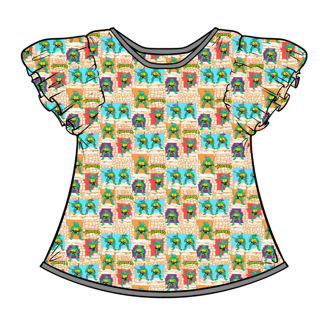 Turtle Dreams - Moon Short Sleeve Flutter Bamboo Shirt - PRE ORDER