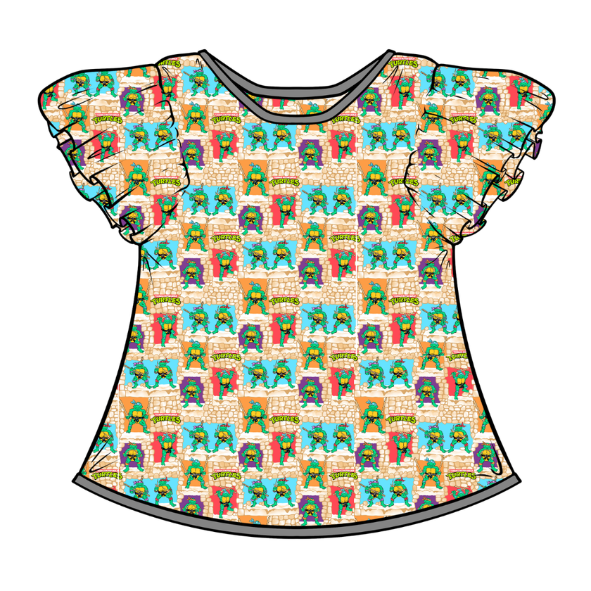 Turtle Dreams - Moon Short Sleeve Flutter Bamboo Shirt - PRE ORDER