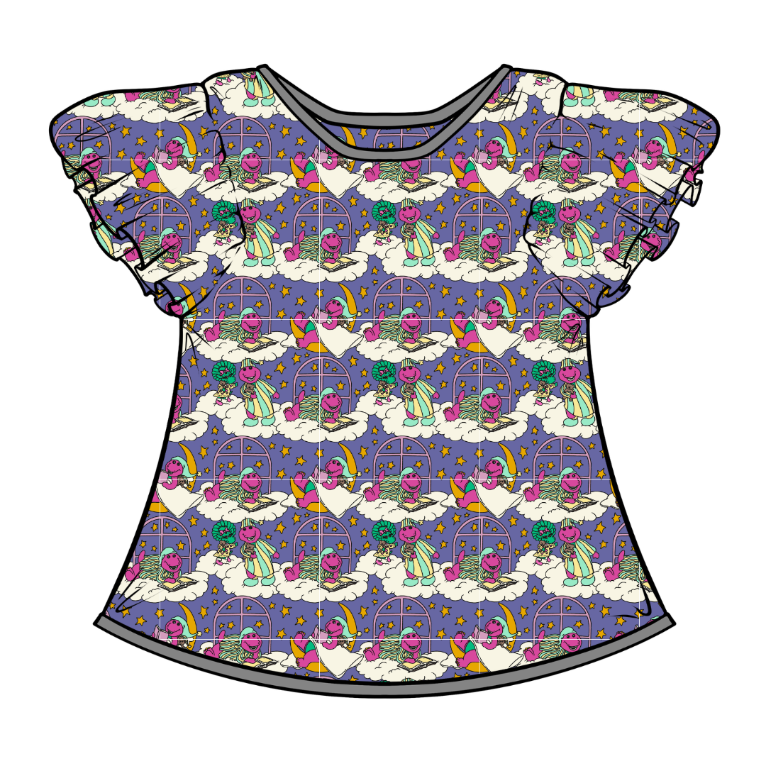 Sweet Dreams - Moon Short Sleeve Flutter Bamboo Shirt - PRE ORDER
