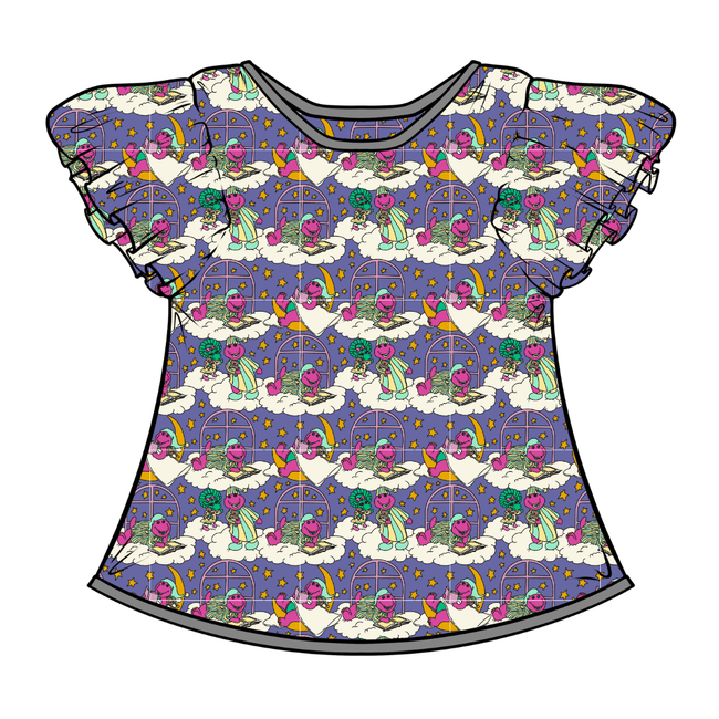 Sweet Dreams - Moon Short Sleeve Flutter Bamboo Shirt - PRE ORDER