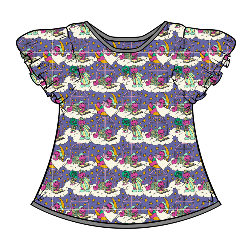 Sweet Dreams - Moon Short Sleeve Flutter Bamboo Shirt - PRE ORDER