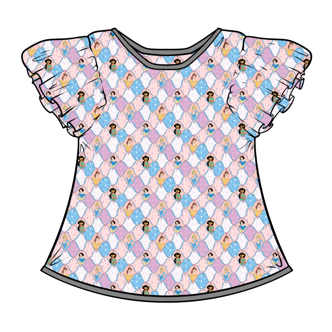 Princess Dreams - Moon Short Sleeve Flutter Bamboo Shirt - PRE ORDER