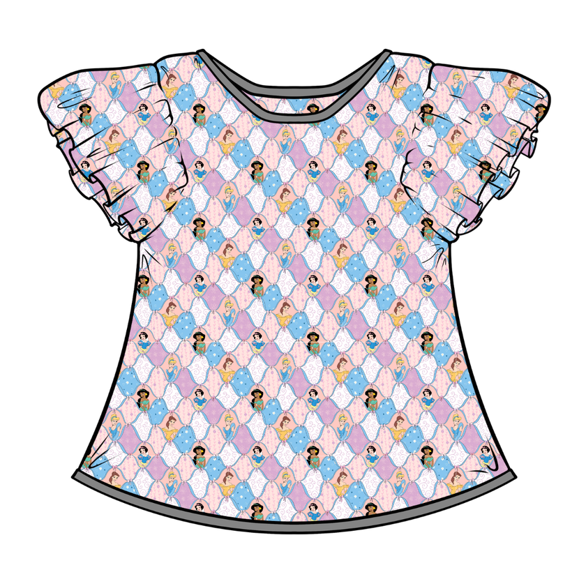 Princess Dreams - Moon Short Sleeve Flutter Bamboo Shirt - PRE ORDER