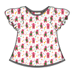 Dino Vintage Sheet - Moon Short Sleeve Flutter Bamboo Shirt - PRE ORDER