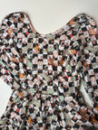 GREEN GUY CHECKERED - LONG SLEEVE SKIRTED LEO - KNIT