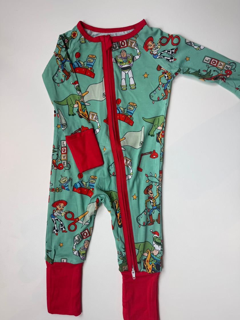 XMAS TOYS - DREAMLAND LONG SLEEVE SLEEPER - BAMBOO