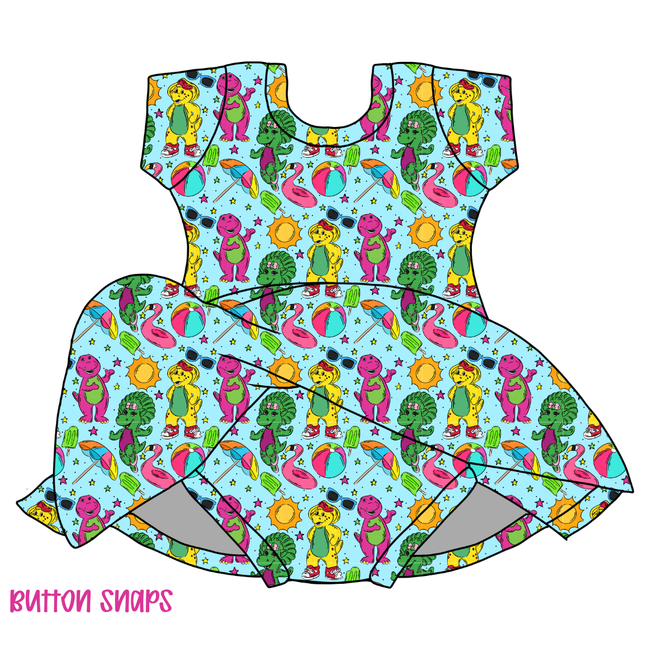 Backyard Adventures Chic Short sleeve Skirted Leotard Knit - PRE ORDER
