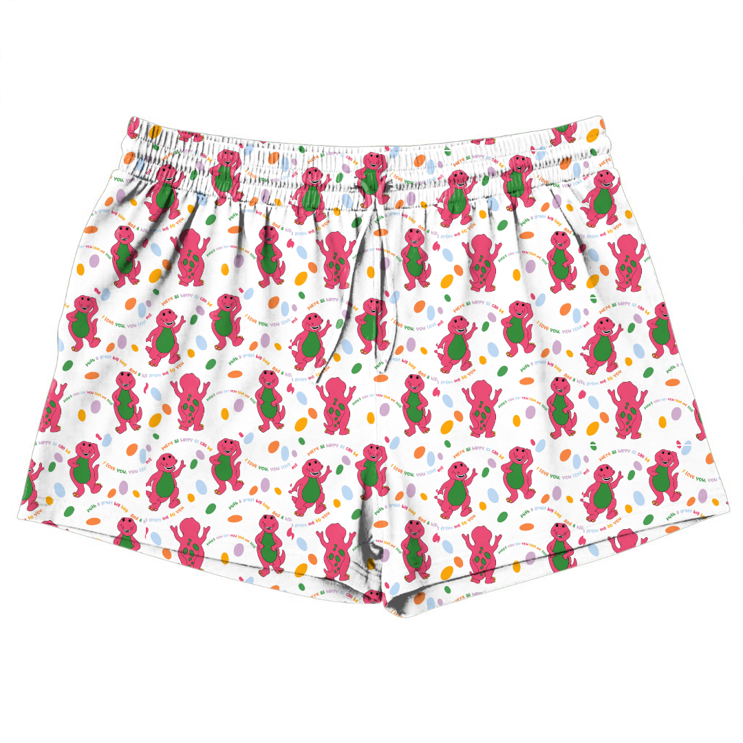 Dino Vintage Sheet - Jazzy Adult Pajama Bamboo Shorts - Pre Order