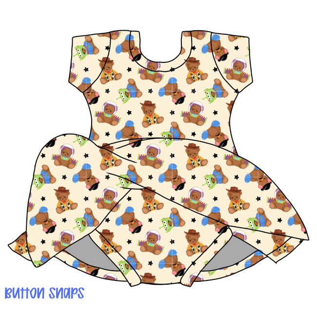 Toy Box Besties Chic Short sleeve Skirted Leotard Knit - PRE ORDER