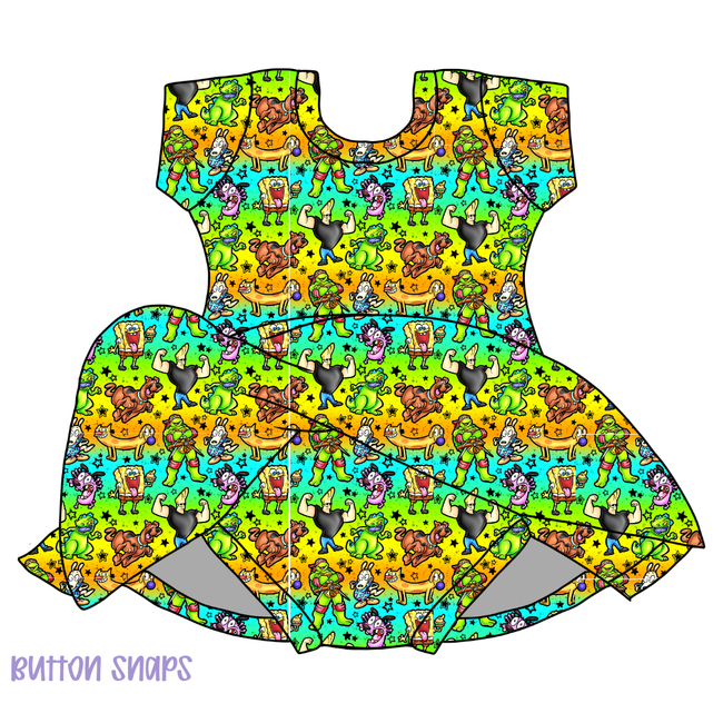 Cartoons Chic Short sleeve Skirted Leotard Knit - PRE ORDER