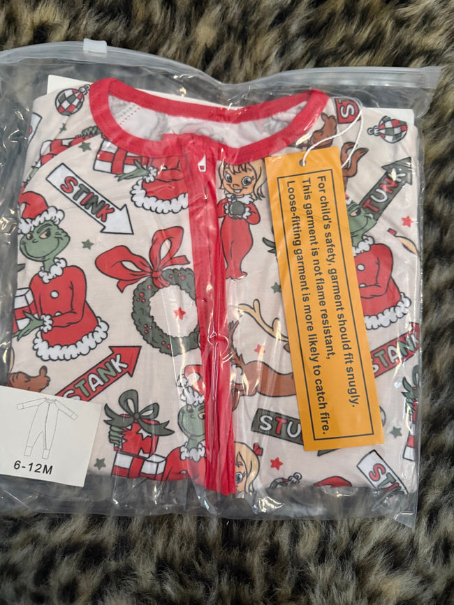 Stunk Wreaths - Dreamland Long Sleeve Sleeper - Bamboo - Ready to Ship Christmas