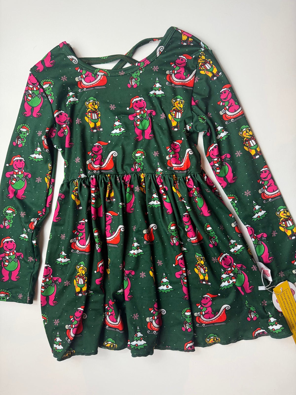 DINO CHRISTMAS - VIOLET LONG SLEEVE TWIRL DRESS - KNIT