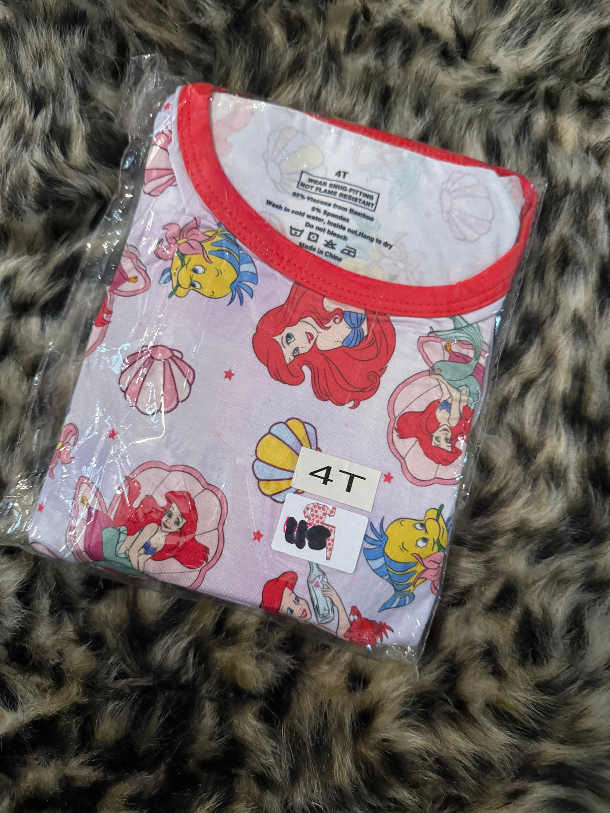 115. MERMAID AND FLOUNDER SLUMBER LONG SLEEVE PAJAMA PANTS SET - Bamboo - 4T