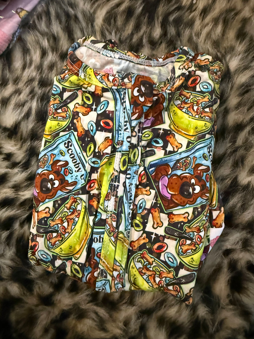 137. MYSTERY CEREAL DANDELION SHORT SLEEVE SLEEPER - BAMBOO - 4T