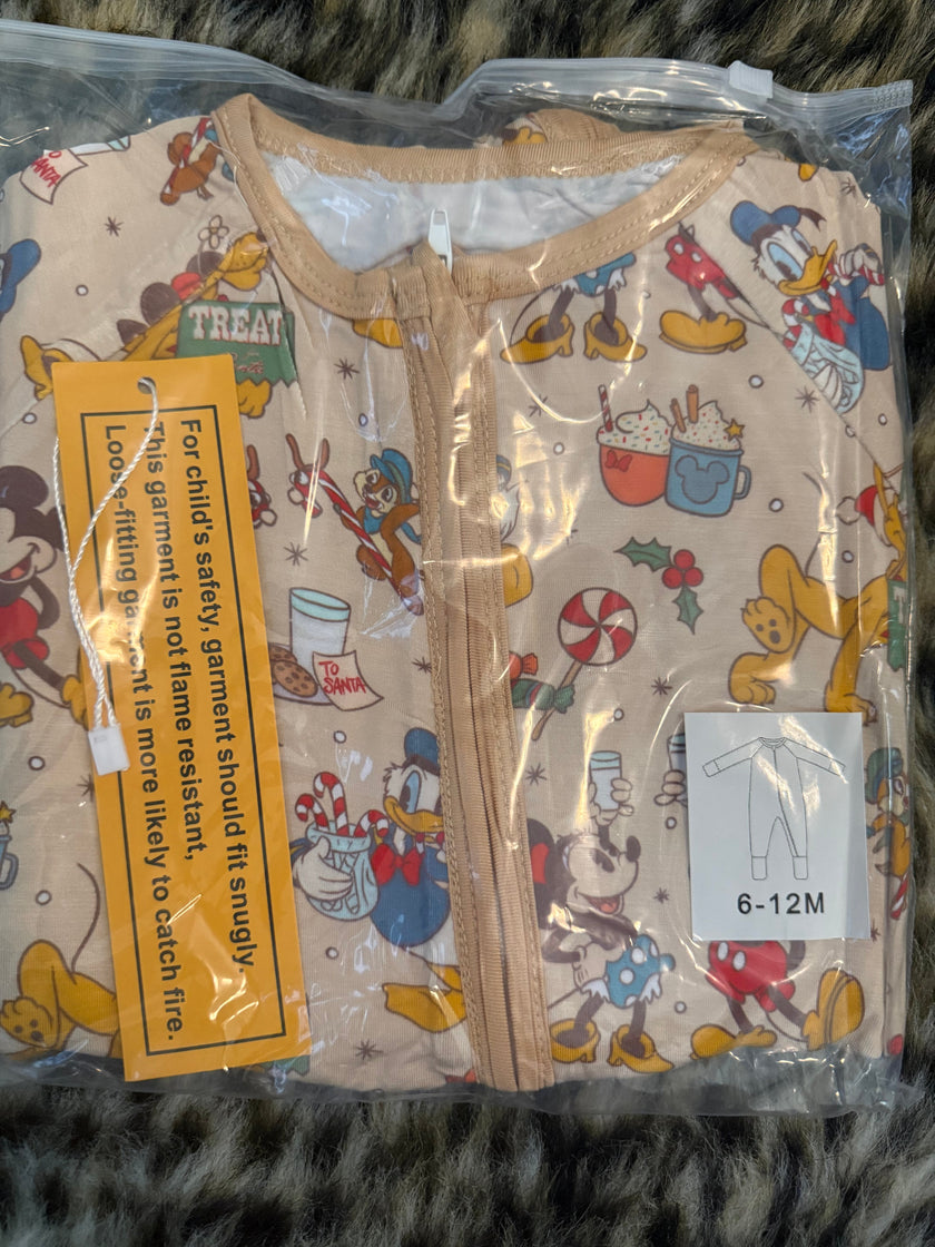 Classic Xmas - Dreamland Long Sleeve Sleeper - Bamboo - Ready to Ship Christmas