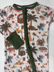 XMAS AT THE BEACH - DREAMLAND LONG SLEEVE SLEEPER - BAMBOO