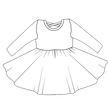 CHAOS CARNIVAL (ART) - VIOLET LONG SLEEVE TWIRL DRESS - KNIT