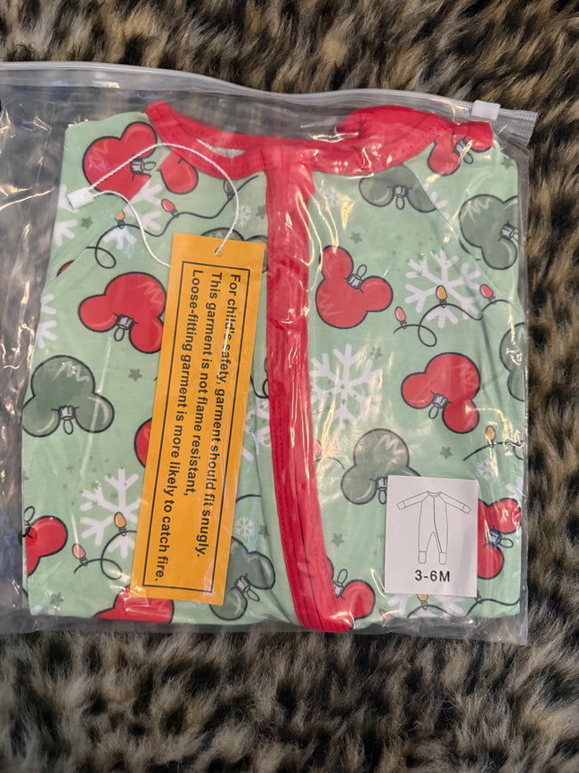 Mouse Lights - Dreamland Long Sleeve Sleeper - Bamboo - Ready to Ship Christmas