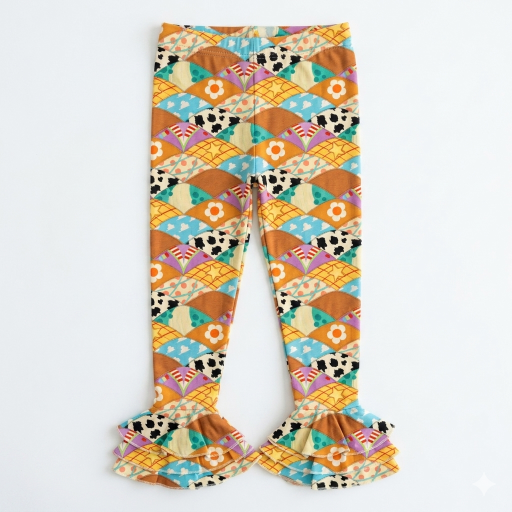 Honey Bear Memories Juniper Ruffle Leggings - Knit - Pre Order - Christmas Special