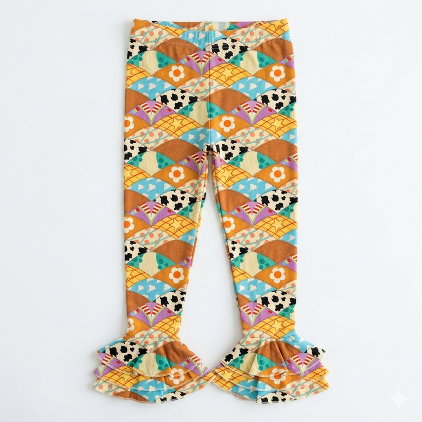 Honey Bear Memories Juniper Ruffle Leggings - Knit - Pre Order - Christmas Special